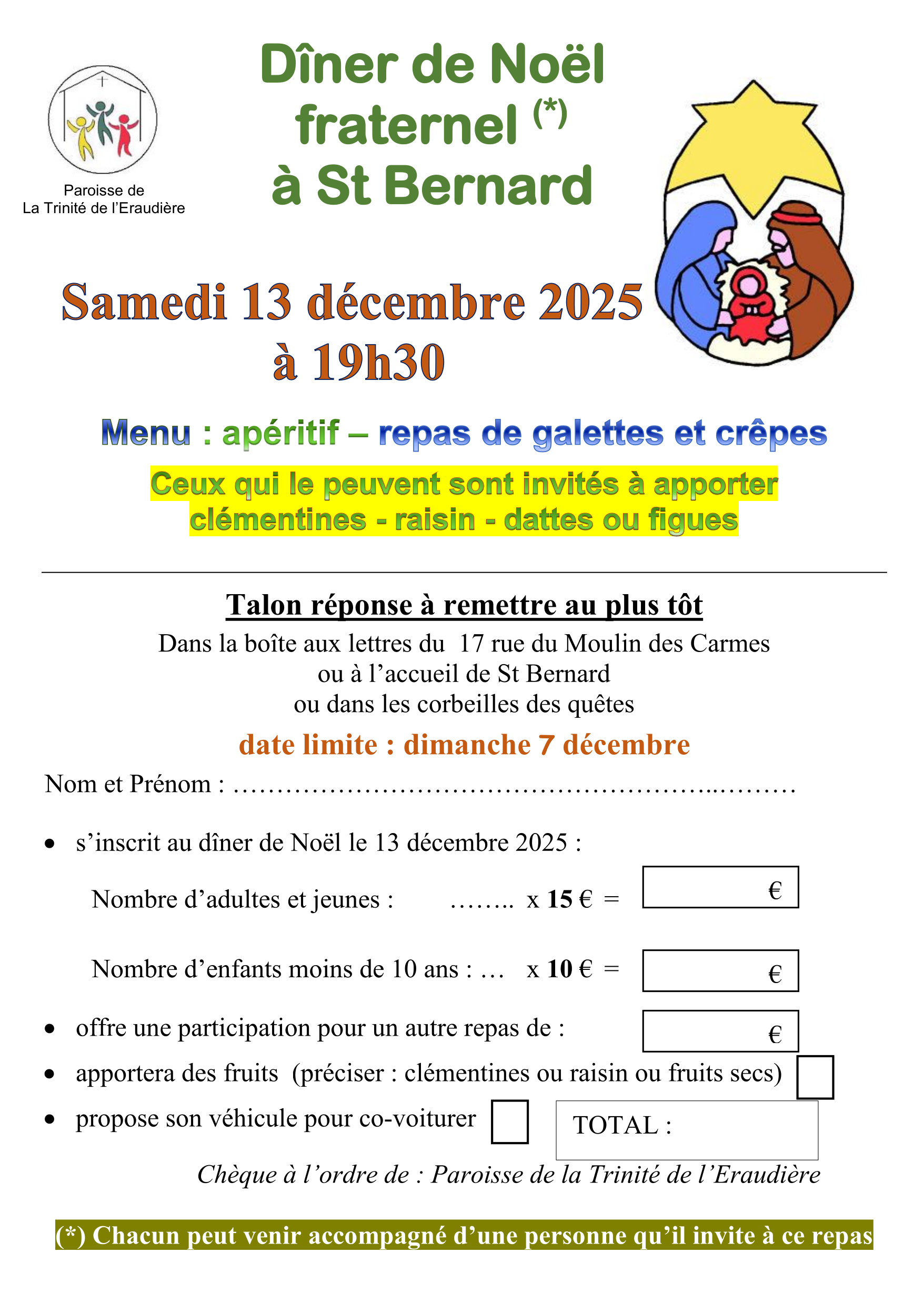 Dîner de Noël fraternel