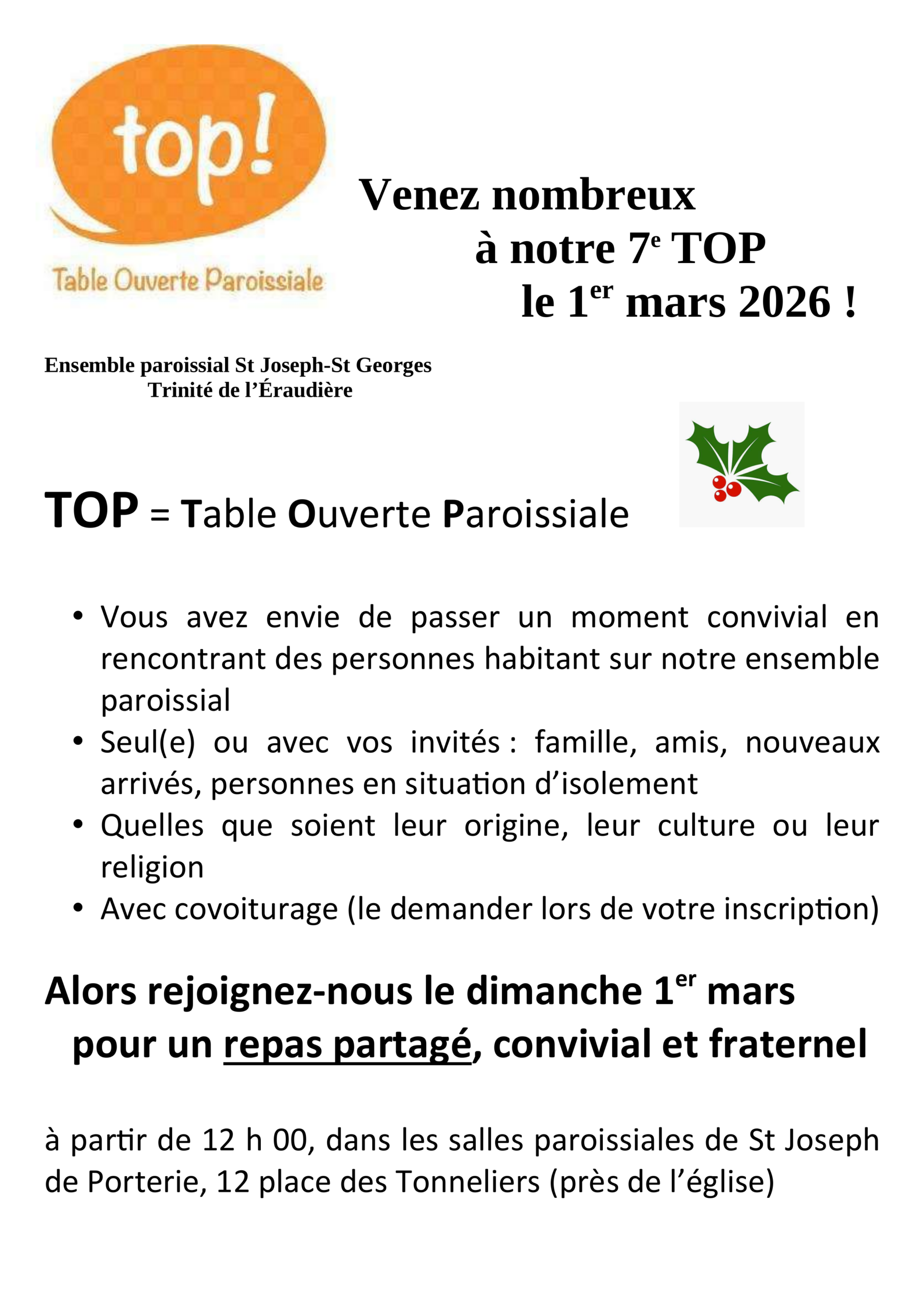 Table Ouverte Paroissiale