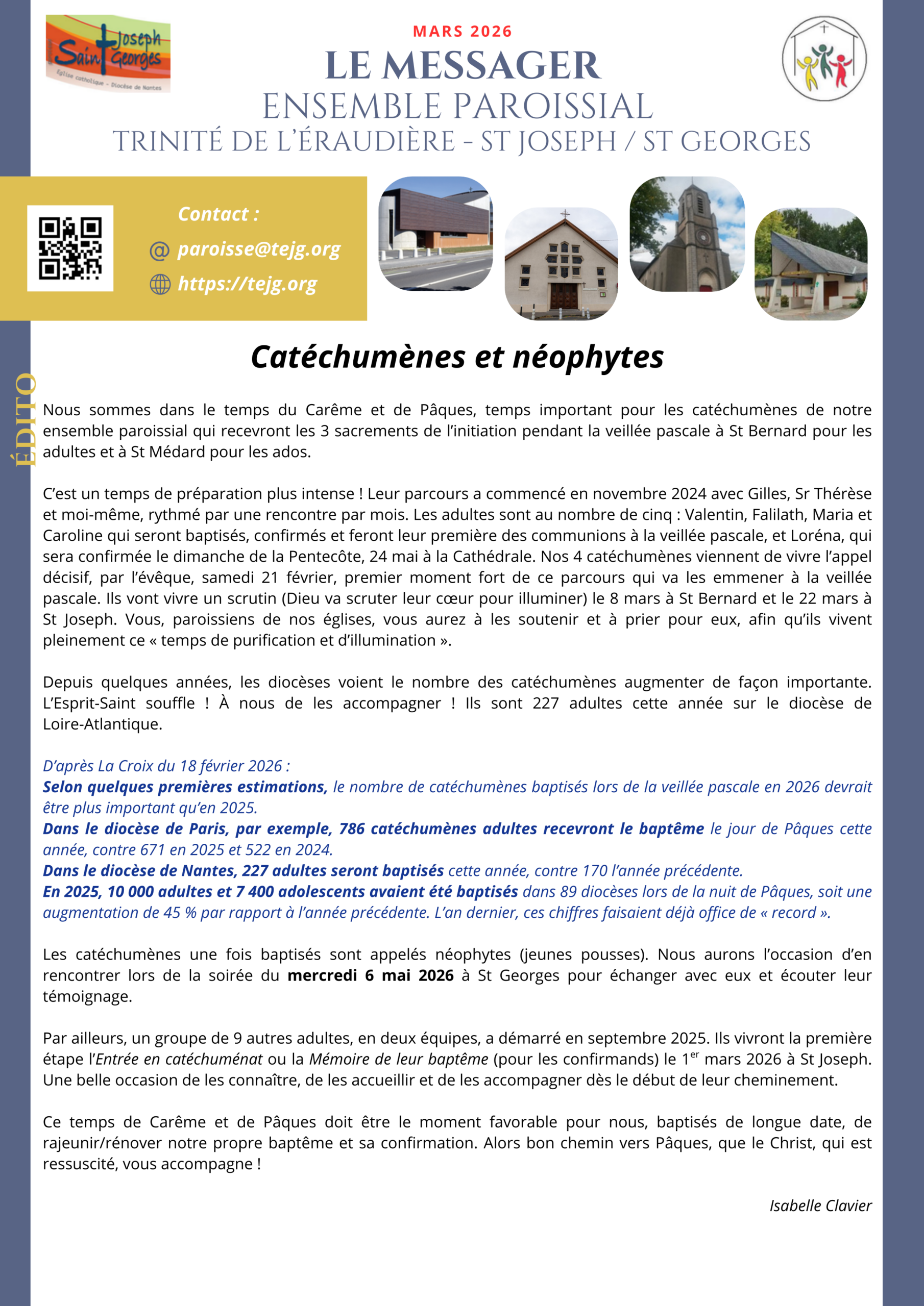 Messager du mois de mars