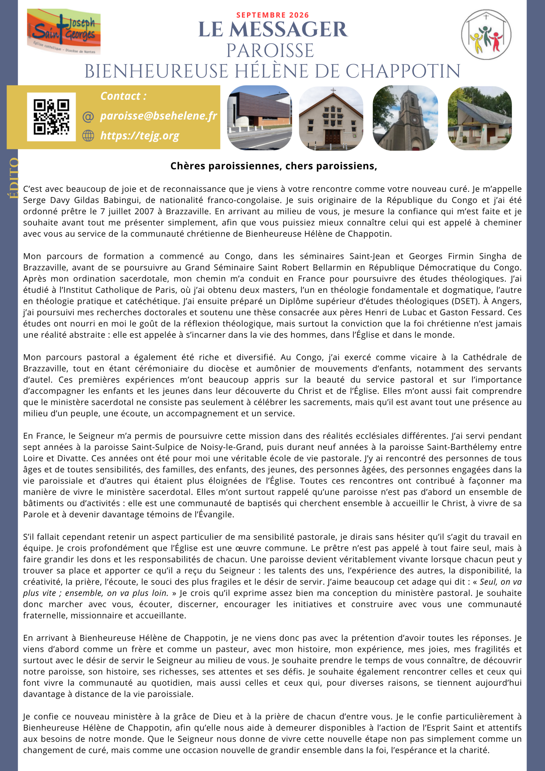 Messager du mois de septembre